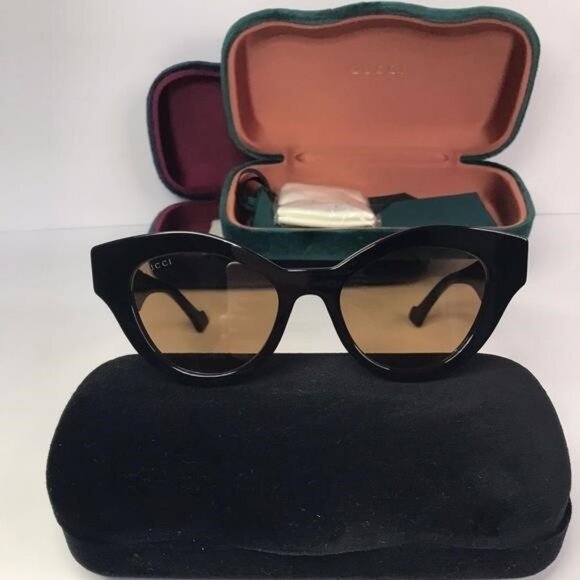 New Original Gucci Brown Cat Eye Ladies Sunglasses GG0957S 003 51 - Picture 3 of 11